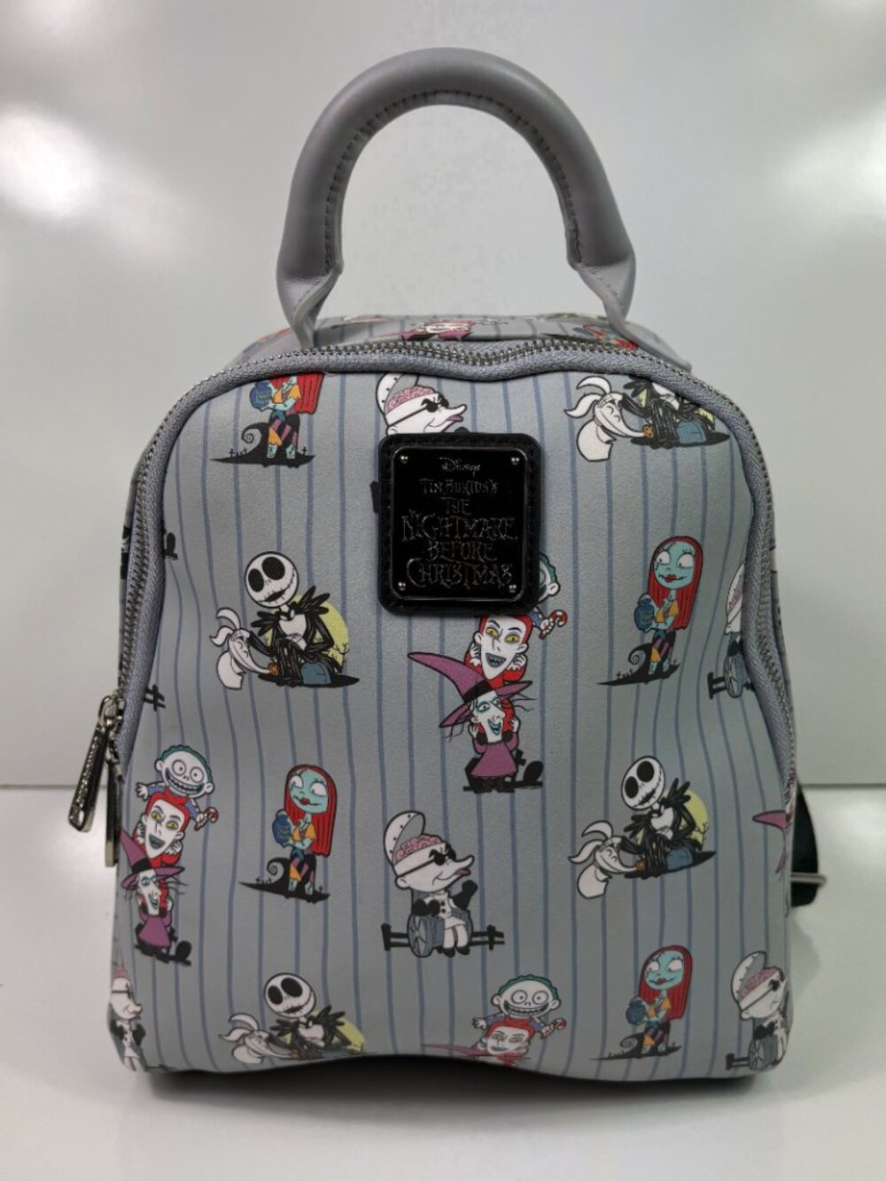 Loungefly The Nightmare Before Christmas Cast Striped Mini Backpack